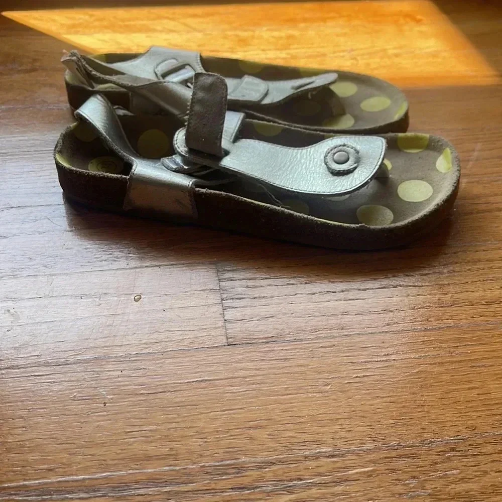 Mini Boden silver sandals size 34 (equivalent 3M)